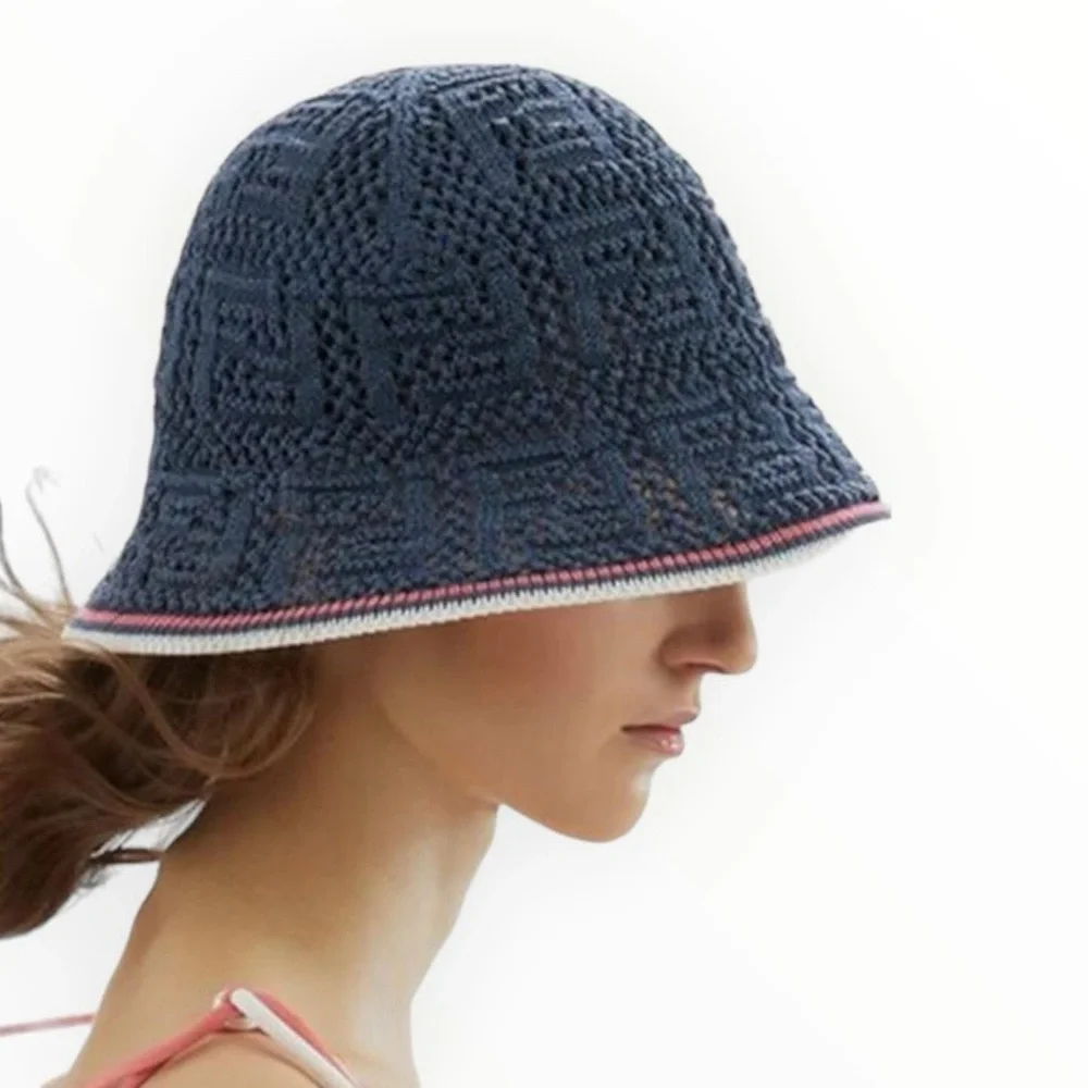 FENDI Ff Crochet-Knit Bucket Hat NWT Retail: $650